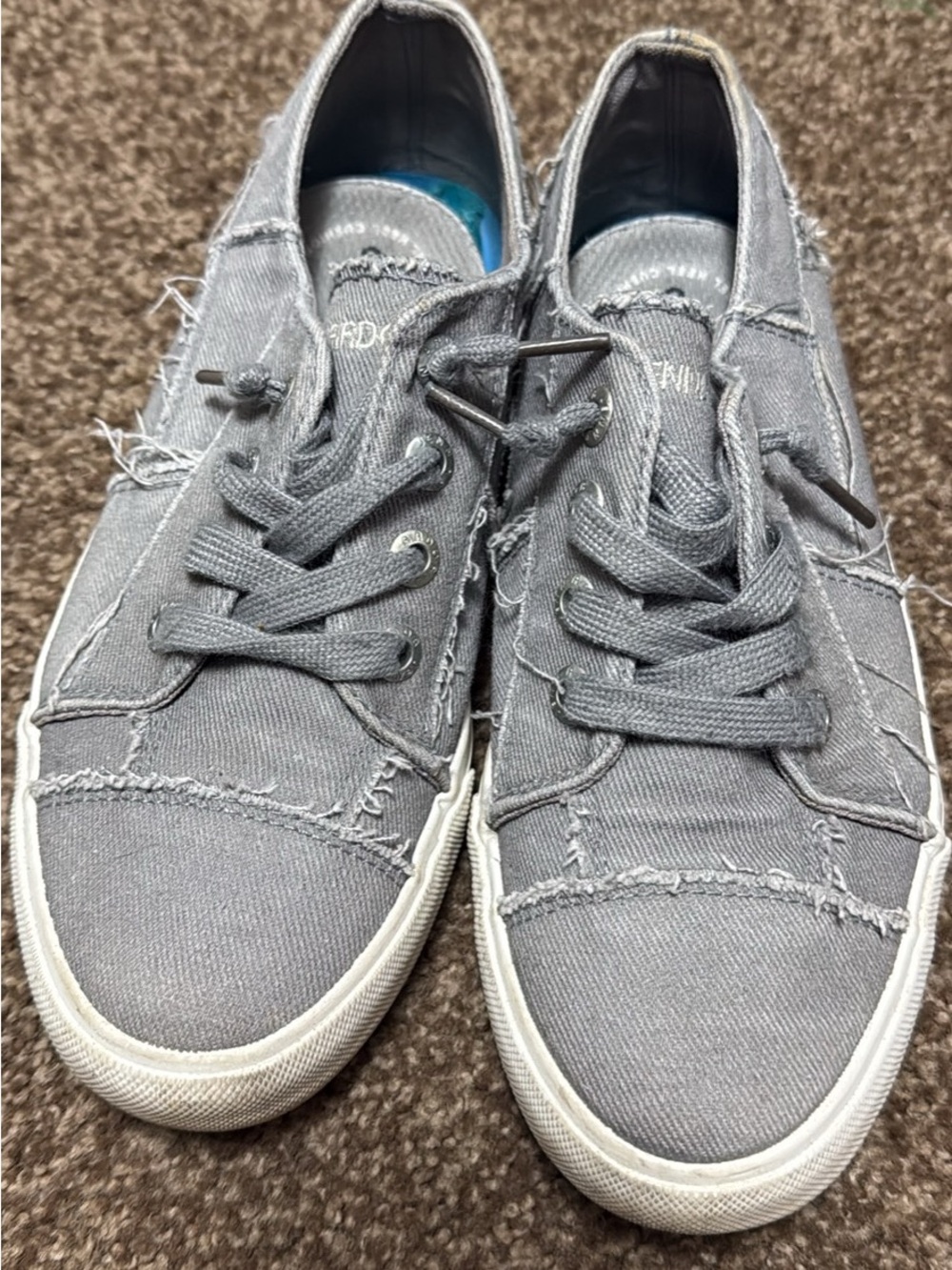 Jenn Ardor Gray Canvas Lace-Up Athletic Sneakers